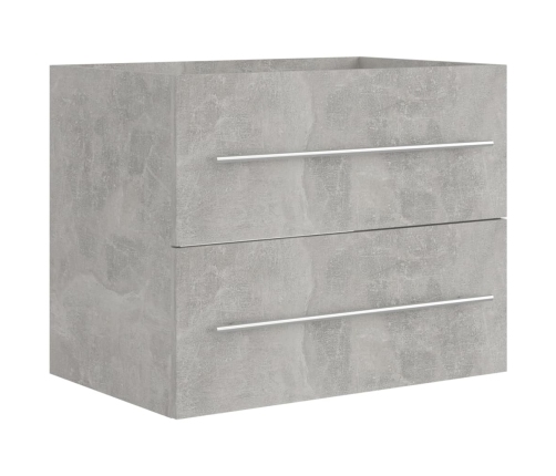 Set muebles de baño 2 piezas madera contrachapada gris hormigón