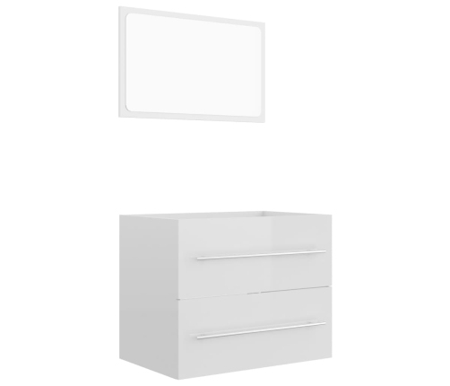 Set muebles de baño 2 pzas madera contrachapada blanco brillo