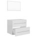 Set muebles de baño 2 pzas madera contrachapada blanco brillo