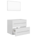 Set muebles de baño 2 pzas madera contrachapada blanco brillo