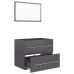 Set muebles de baño 2 piezas madera contrachapada gris brillo