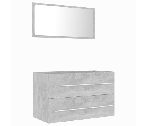 Set muebles de baño 2 piezas madera contrachapada gris hormigón