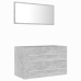 Set muebles de baño 2 piezas madera contrachapada gris hormigón