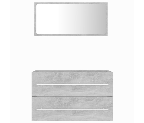 Set muebles de baño 2 piezas madera contrachapada gris hormigón