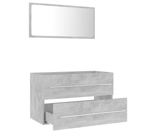 Set muebles de baño 2 piezas madera contrachapada gris hormigón