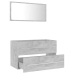 Set muebles de baño 2 piezas madera contrachapada gris hormigón