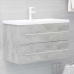 Set muebles de baño 2 piezas madera contrachapada gris hormigón