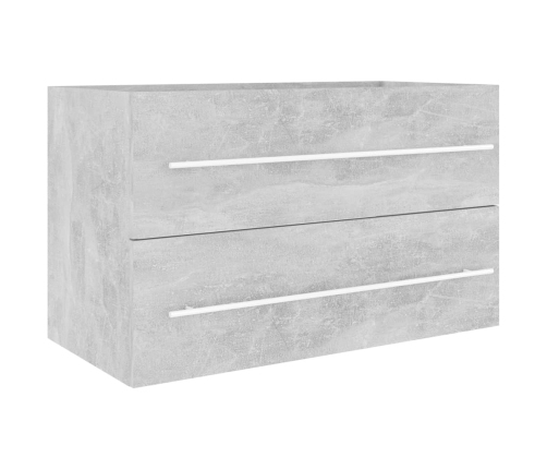 Set muebles de baño 2 piezas madera contrachapada gris hormigón