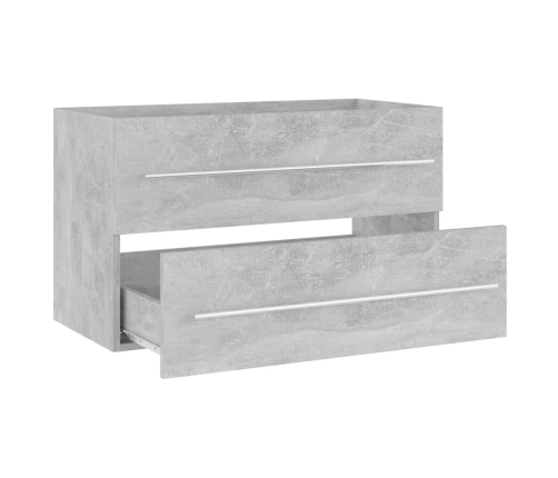 Set muebles de baño 2 piezas madera contrachapada gris hormigón