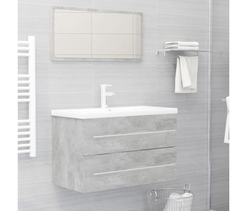 Set muebles de baño 2 piezas madera contrachapada gris hormigón