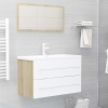 Set de muebles de baño 2 pzas madera contrachapada blanco roble