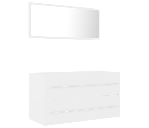 Juego de muebles de baño 2 pzas madera contrachapada blanco