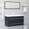 Set de muebles de baño 2 piezas madera contrachapada gris