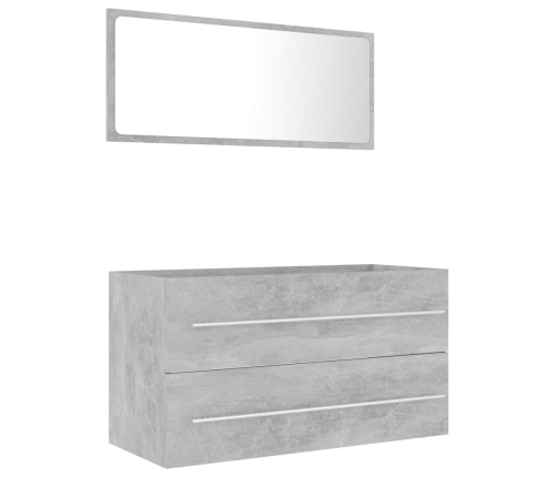 Set muebles de baño 2 piezas madera contrachapada gris hormigón