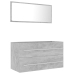 Set muebles de baño 2 piezas madera contrachapada gris hormigón