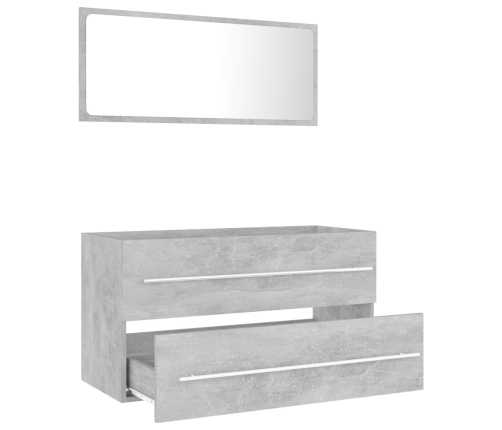 Set muebles de baño 2 piezas madera contrachapada gris hormigón