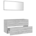 Set muebles de baño 2 piezas madera contrachapada gris hormigón