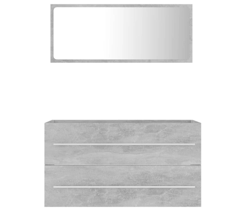 Set muebles de baño 2 piezas madera contrachapada gris hormigón