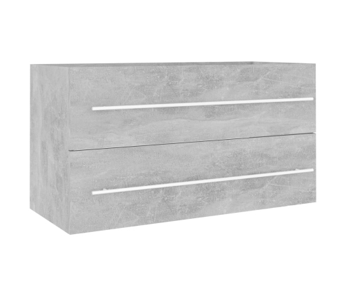 Set muebles de baño 2 piezas madera contrachapada gris hormigón