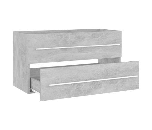 Set muebles de baño 2 piezas madera contrachapada gris hormigón