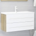 Set de muebles de baño 2 piezas contrachapada blanco roble