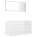 Set muebles de baño 2 pzas madera contrachapada blanco brillo