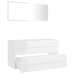 Set muebles de baño 2 pzas madera contrachapada blanco brillo