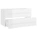 Set muebles de baño 2 pzas madera contrachapada blanco brillo