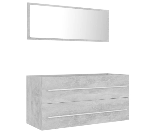 Set muebles de baño 2 piezas madera contrachapada gris hormigón