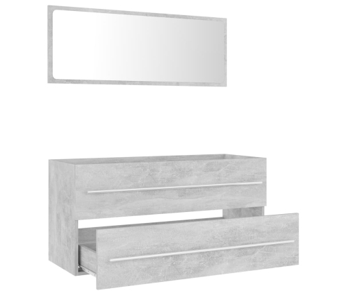 Set muebles de baño 2 piezas madera contrachapada gris hormigón