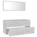 Set muebles de baño 2 piezas madera contrachapada gris hormigón