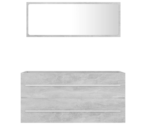 Set muebles de baño 2 piezas madera contrachapada gris hormigón