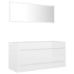 Set muebles de baño 2 piezas madera contrachapada blanco brillo