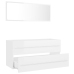 Set muebles de baño 2 piezas madera contrachapada blanco brillo