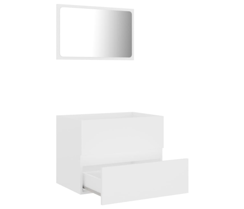 Juego de muebles de baño 2 pzas madera contrachapada blanco