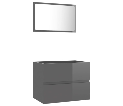 Set de muebles de baño 2 piezas madera contrachapada gris