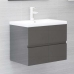 Set de muebles de baño 2 piezas madera contrachapada gris