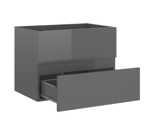 Set de muebles de baño 2 piezas madera contrachapada gris