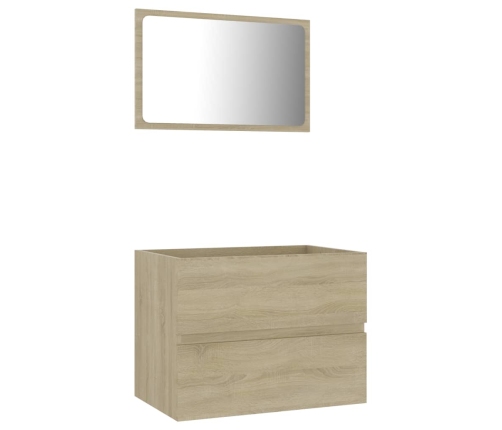 Set de muebles de baño 2 pzas madera contrachapada roble sonoma