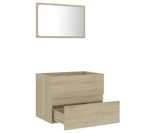 Set de muebles de baño 2 pzas madera contrachapada roble sonoma