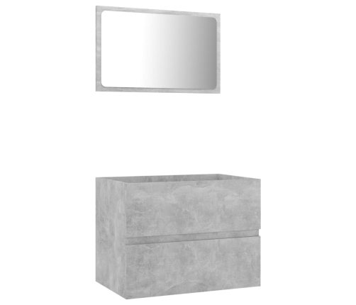 Set muebles de baño 2 piezas madera contrachapada gris hormigón