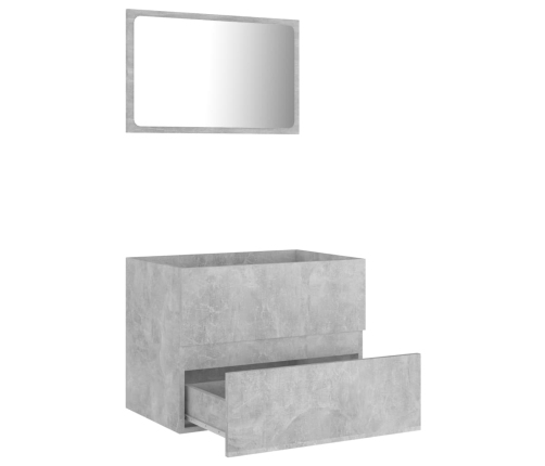 Set muebles de baño 2 piezas madera contrachapada gris hormigón