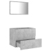 Set muebles de baño 2 piezas madera contrachapada gris hormigón