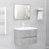 Set muebles de baño 2 piezas madera contrachapada gris hormigón