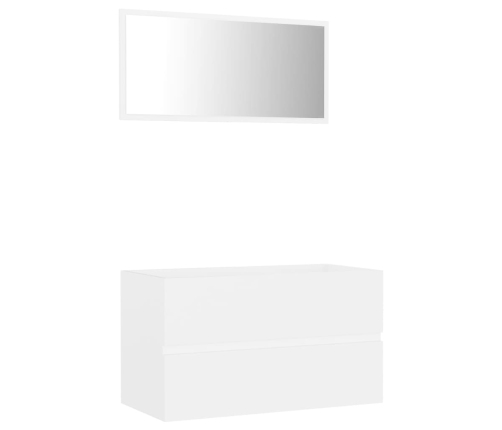 Conjunto de muebles de baño 2 piezas contrachapada blanco