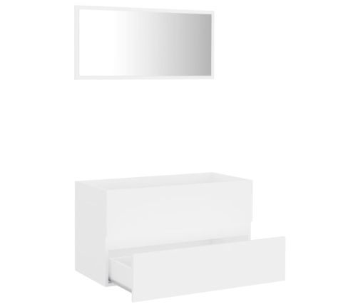 Conjunto de muebles de baño 2 piezas contrachapada blanco