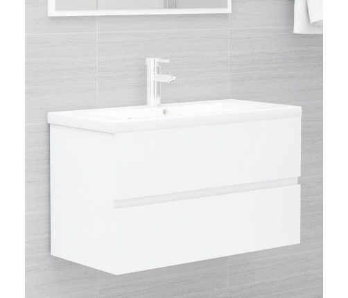 Conjunto de muebles de baño 2 piezas contrachapada blanco