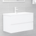 Conjunto de muebles de baño 2 piezas contrachapada blanco