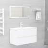 Conjunto de muebles de baño 2 piezas contrachapada blanco