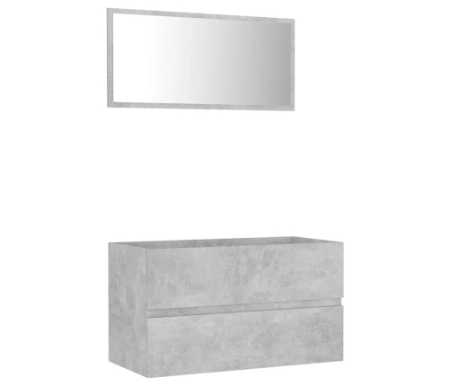 Set muebles de baño 2 piezas madera contrachapada gris hormigón